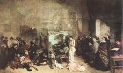 Gustave Courbet the studio of the painter,a real allegory France oil painting artist